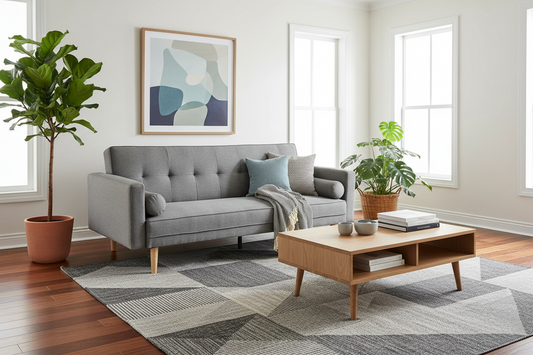 Madison Sofa Bed Lounge Couch Futon Furniture Home Light Grey Linen Suite