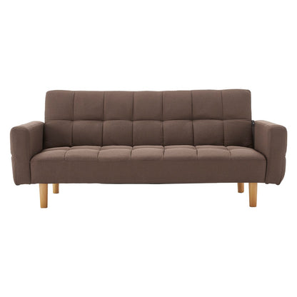Sarantino 3-Seater Fabric Sofa Bed Futon - Brown - Furniture > Sofas > Sofas & Sofa Beds