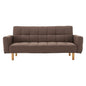 Sarantino 3-Seater Fabric Sofa Bed Futon - Brown - Furniture > Sofas > Sofas & Sofa Beds