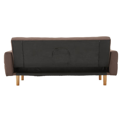 Sarantino 3-Seater Fabric Sofa Bed Futon - Brown - Furniture > Sofas > Sofas & Sofa Beds