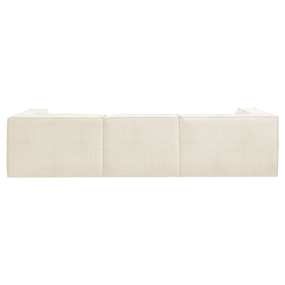 Sarantino Novi 3-Seater Modular Sofa with Ottoman in Cream Non-Slip Bottom Lounge - Furniture > Sofas > Sofas & Sofa