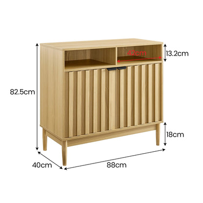Sarantino Eleni 2-Door Sideboard Buffet Hallway Cabinet Storage Console Cupboard in Natural