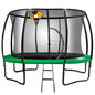 Kahuna 8ft  Trampoline Safety Net Spring Pad Cover Mat Ladder Free Basketball Set Green