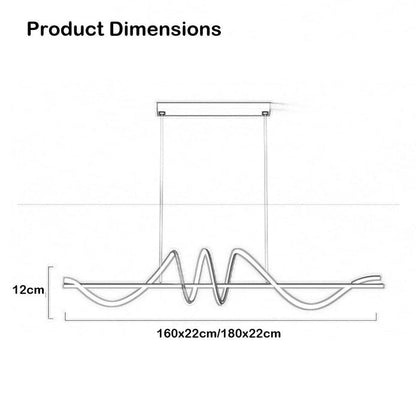 BAMDECOR A202 Modern LED Linear Pendant Lights with Dimmable LED  (160cm/180cm-Black) 1.8 Meters
