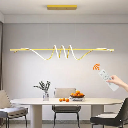 Modern LED Linear Pendant Lights with Dimmable LED  180cm-Gold