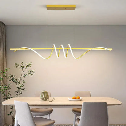 Modern LED Linear Pendant Lights with Dimmable LED  180cm-Gold