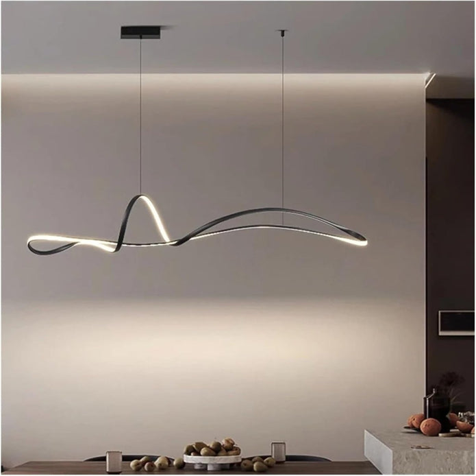 BAMDECOR A210 Modern LED Linear Pendant Lights with Dimmable LED and Adjustable Hanging Length 150cm Black Home &