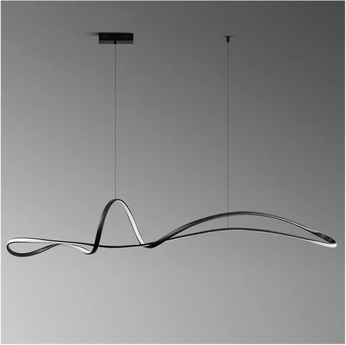 BAMDECOR A210 Modern LED Linear Pendant Lights with Dimmable LED and Adjustable Hanging Length 150cm Black Home &