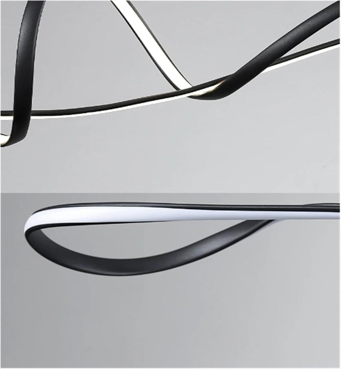 BAMDECOR A210 Modern LED Linear Pendant Lights with Dimmable LED and Adjustable Hanging Length 150cm Black Home &