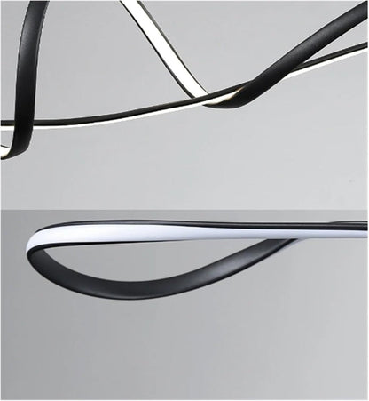 BAMDECOR A210 Modern LED Linear Pendant Lights with Dimmable LED and Adjustable Hanging Length 150cm Black Home &