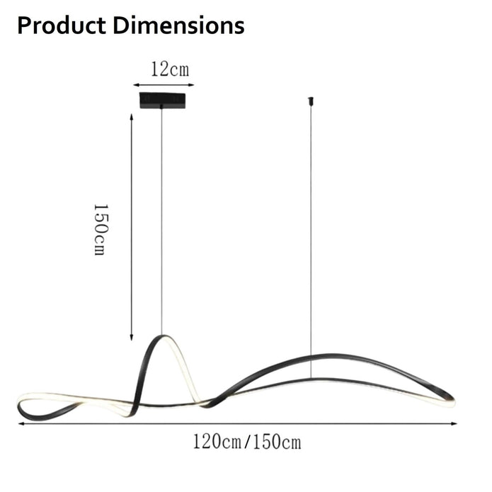 BAMDECOR A210 Modern LED Linear Pendant Lights with Dimmable LED and Adjustable Hanging Length 150cm Black Home &