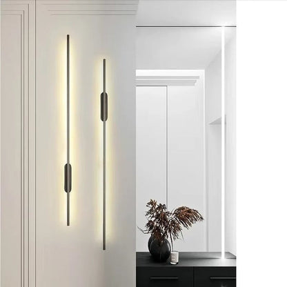 BAMDECOR Modern Minimalist Wall Light Long Tube LED Black Bedside Sconces Wall Lights with with Acrylic Shade Wall