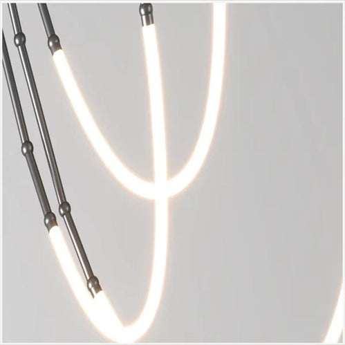 BAMDECOR Minimalistic Retro LED Minimalism Designer Lustre Hanging Lamps Slender Shape LED Pendant Light (Black) Home &