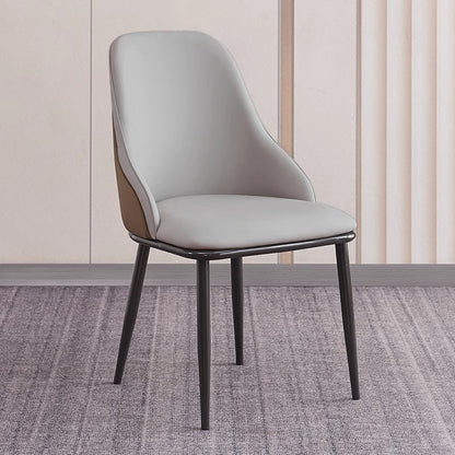 VELLUTO Dining Chair Modern upholstered Leather Kitchen Chairs with armrests Bathtub Chair Leisure Lounge Chair Living Room Bedroom Home Set of 2 (Light Grey Duo)