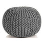 Braided Ottoman Pouffe Footstool Hand Knitted (Grey) - Furniture > Living Room > Ottomans & Footstools