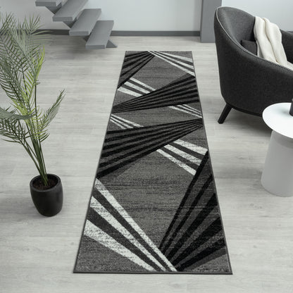 Adore Geometric Textural Rug - Grey - 200x290 - Home & Garden > Rugs > Floor Rugs