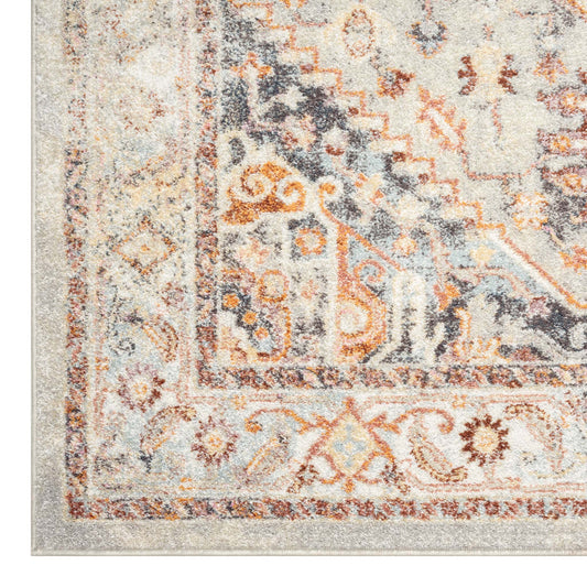 Ornate Persian Vintage Rug - Grey - 200x290 - Home & Garden > Rugs > Round Rugs