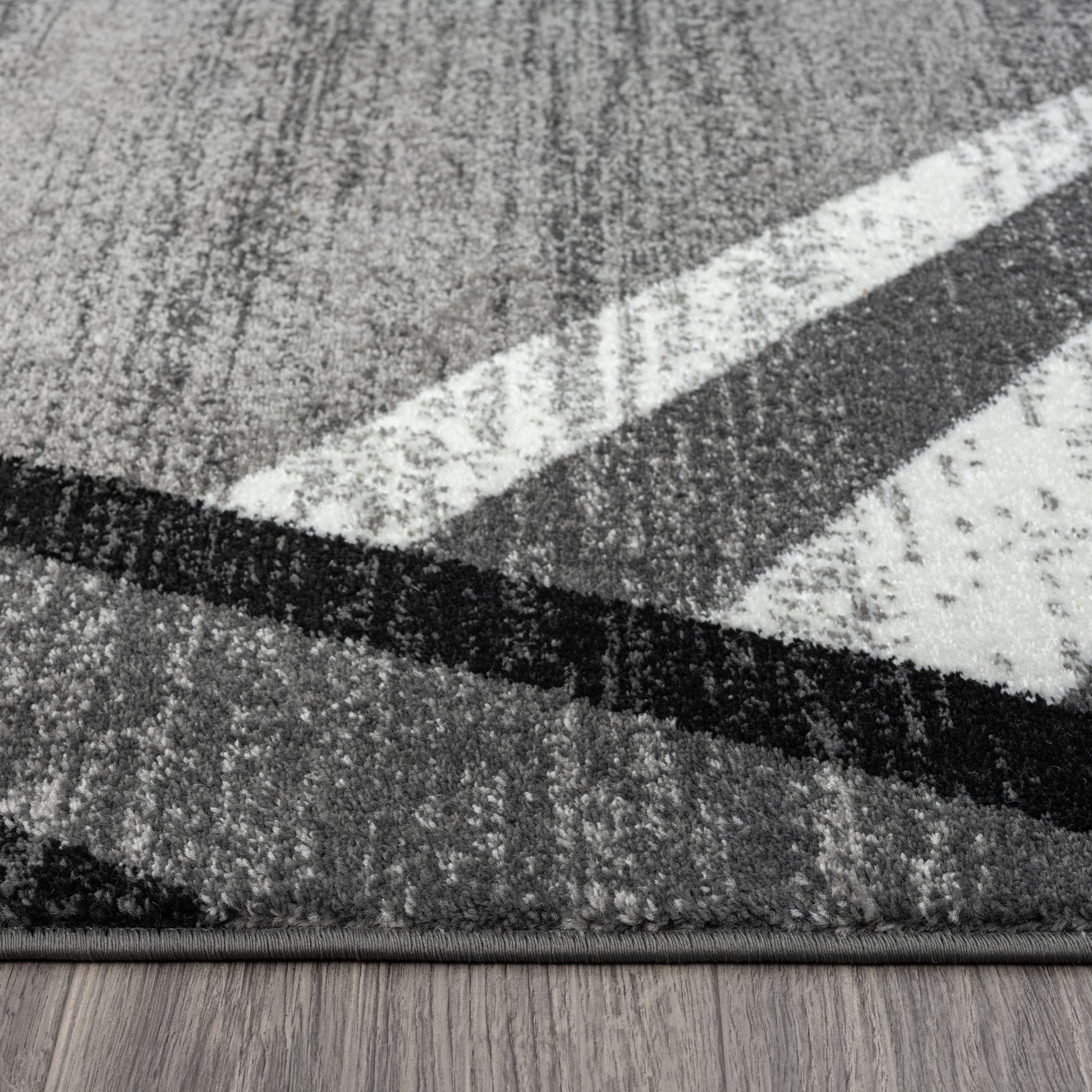 Adore Geometric Textural Rug - Grey - 240x240 - Home & Garden > Rugs > Floor Rugs