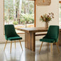 Viva Forever Set of 2 Green Velvet Dining Chairs-Art Deco Design with Gold Metal Legs