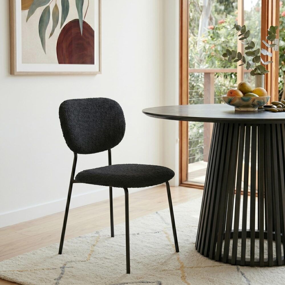 Charcoal Charm Armless Dining Chair Duo