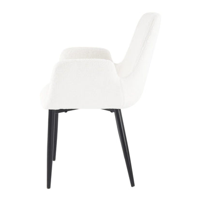 Boucle – teddy Sherpa Fabric Bliss Armrest Dining Chair Ensemble