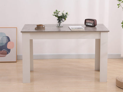 Dining Table Rectangular Wooden 120M-Grey&White - Furniture > Dining > Dining Tables