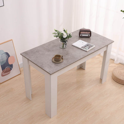 Dining Table Rectangular Wooden 120M-Grey&White - Furniture > Dining > Dining Tables