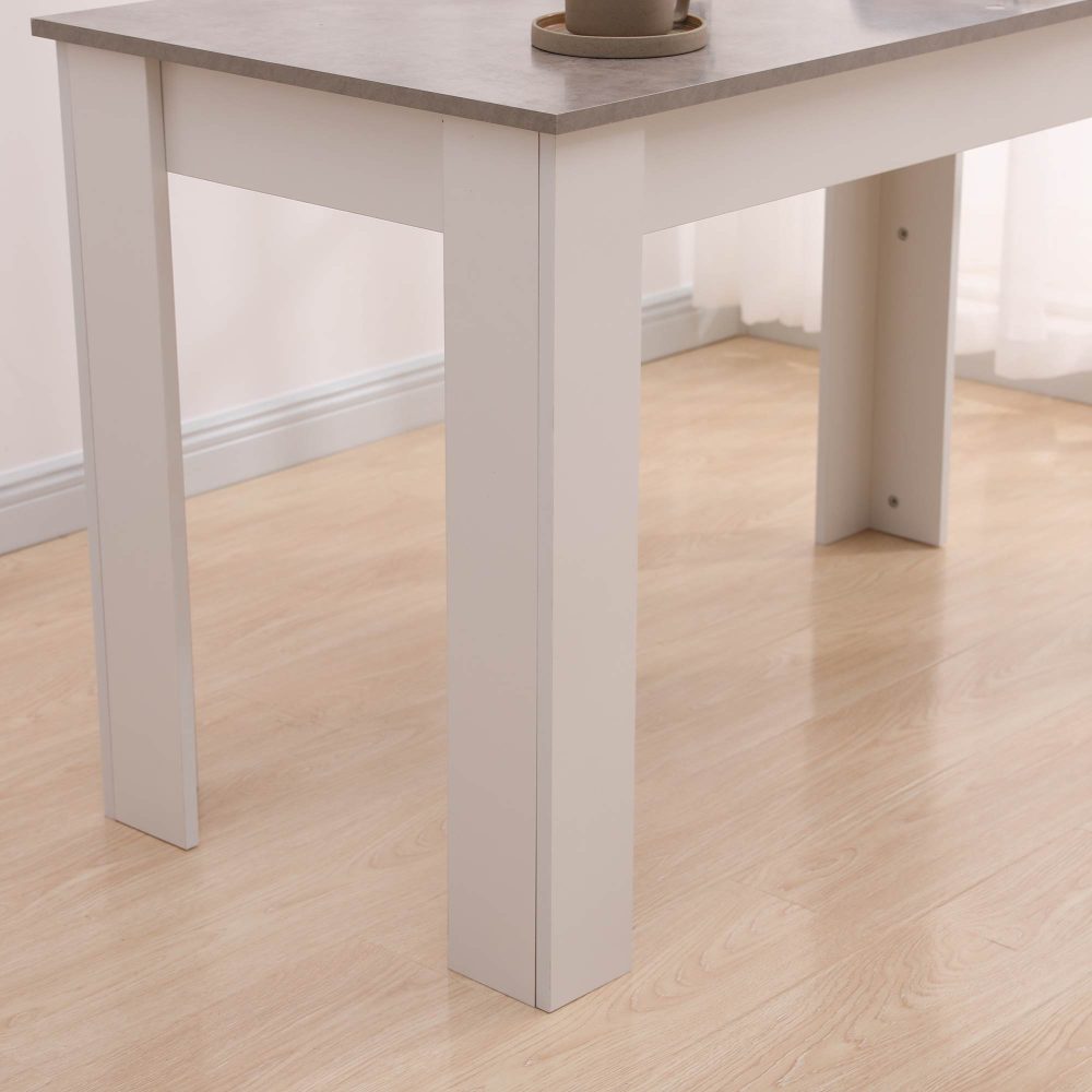 Dining Table Rectangular Wooden 120M-Grey&White - Furniture > Dining > Dining Tables