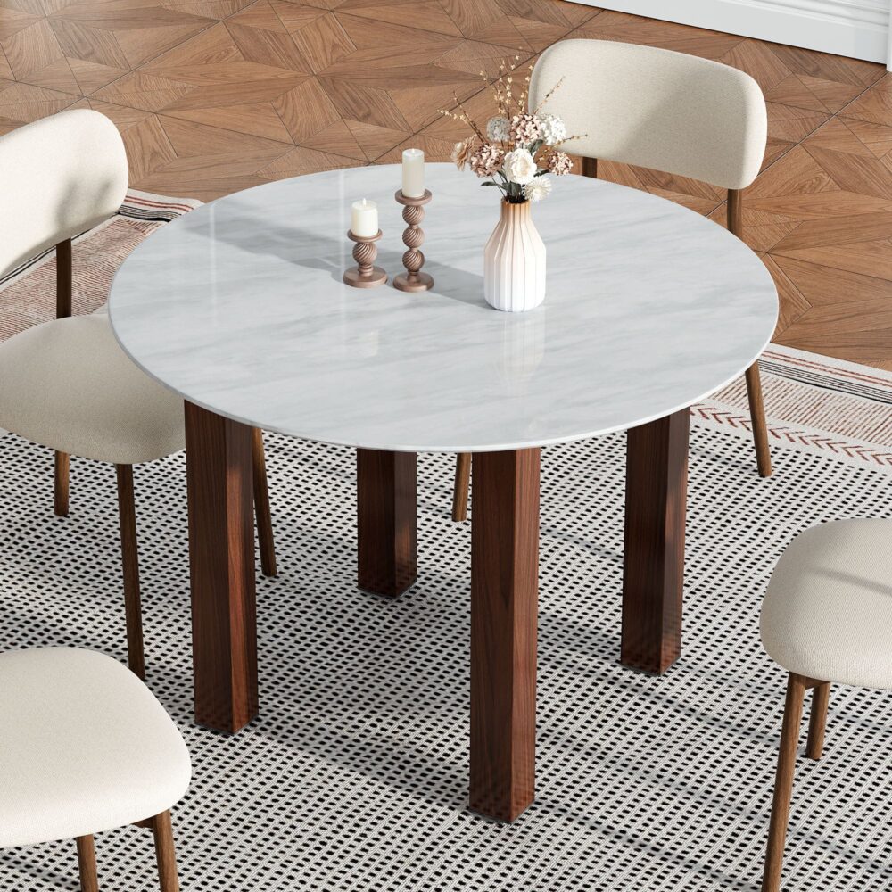 Willow Marble Round Dining Table
