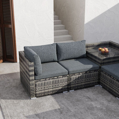 6PCS Outdoor Modular Lounge Sofa Coogee-Grey - Furniture > Outdoor > Outdoor Sofas & Lounge Sets