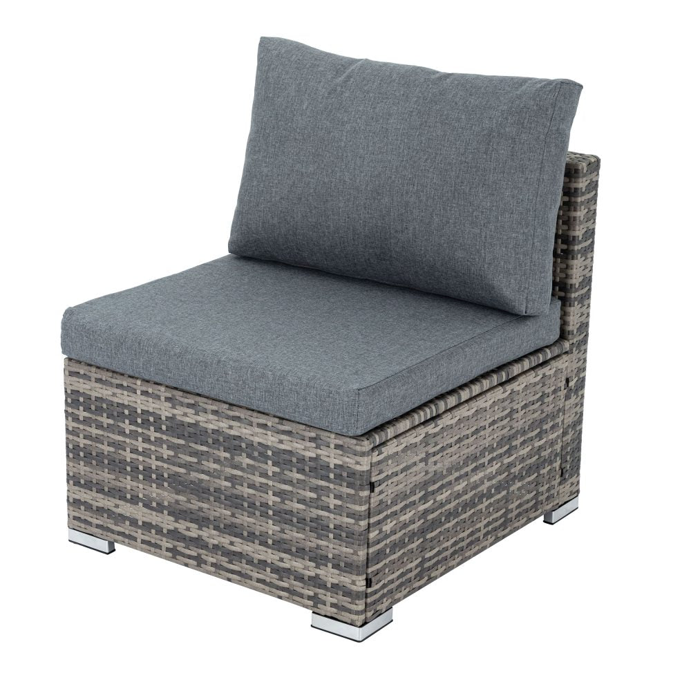 6PCS Outdoor Modular Lounge Sofa Coogee-Grey - Furniture > Outdoor > Outdoor Sofas & Lounge Sets