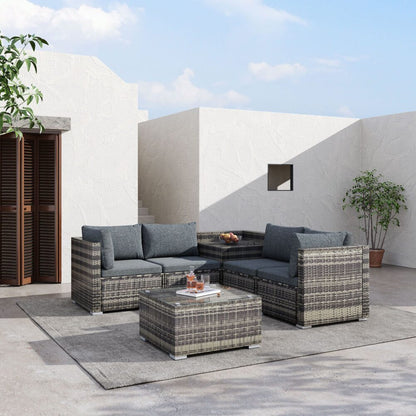 6PCS Outdoor Modular Lounge Sofa Coogee-Grey - Furniture > Outdoor > Outdoor Sofas & Lounge Sets