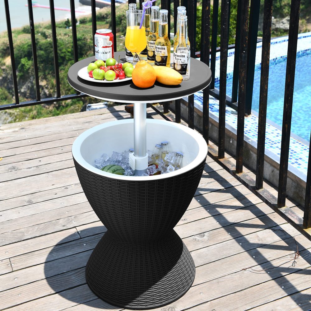 Garden Ice Cooler Table (Black) - Furniture > Outdoor > Outdoor Furniture Accessories
