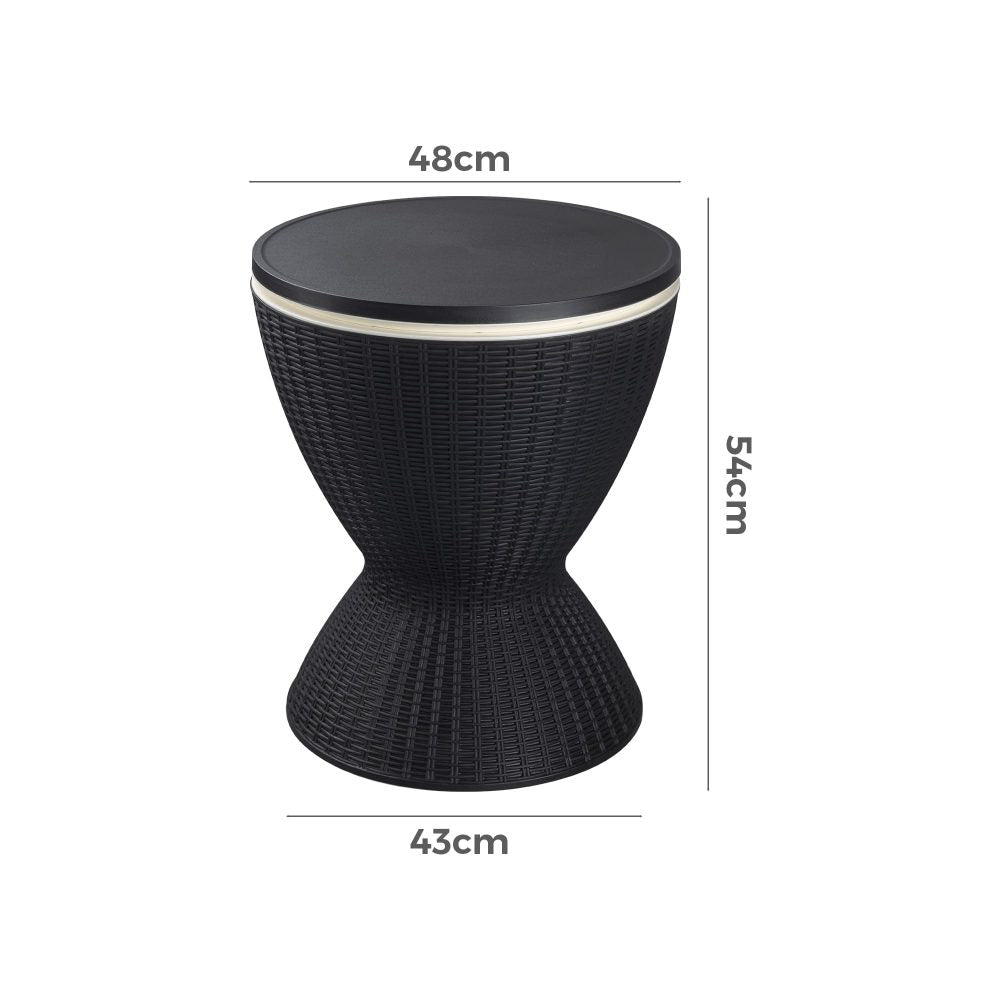 Garden Ice Cooler Table (Black) - Furniture > Outdoor > Outdoor Furniture Accessories