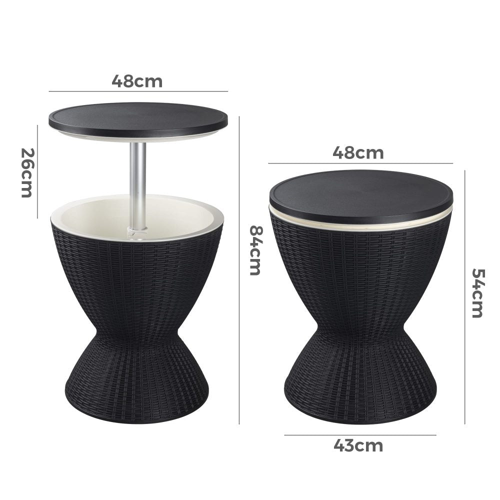 Garden Ice Cooler Table (Black) - Furniture > Outdoor > Outdoor Furniture Accessories