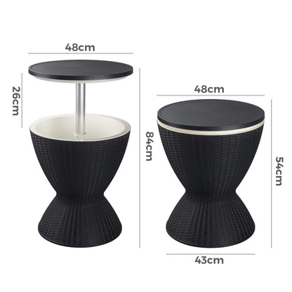 Garden Ice Cooler Table (Black) - Furniture > Outdoor > Outdoor Furniture Accessories