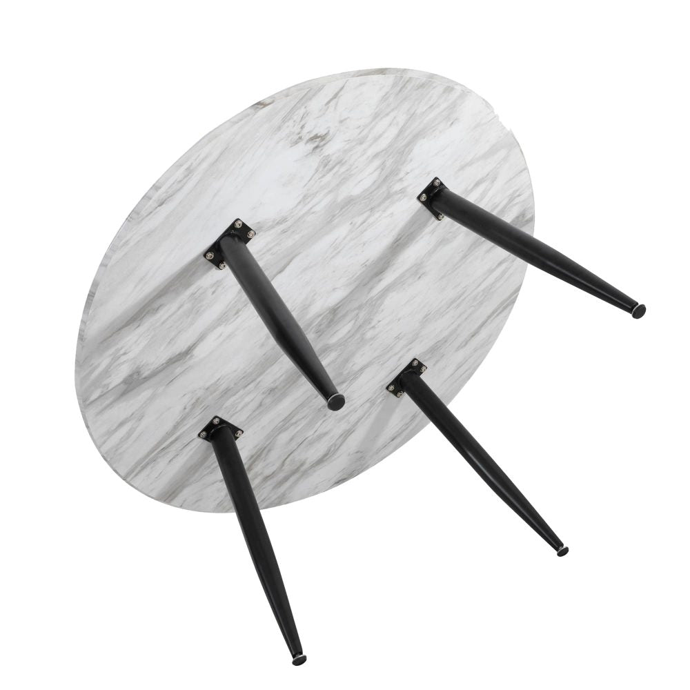 Minimalist Marble Effect Round Coffee Table - Furniture > Living Room > Coffee Tables
