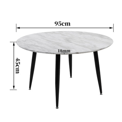 Minimalist Marble Effect Round Coffee Table - Furniture > Living Room > Coffee Tables