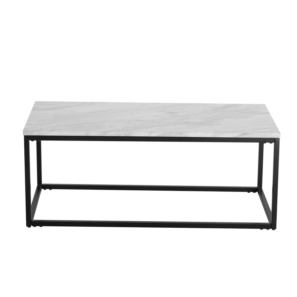 Industrial Style Marble Effect Rectangular Coffee Table - Furniture > Living Room > Coffee Tables