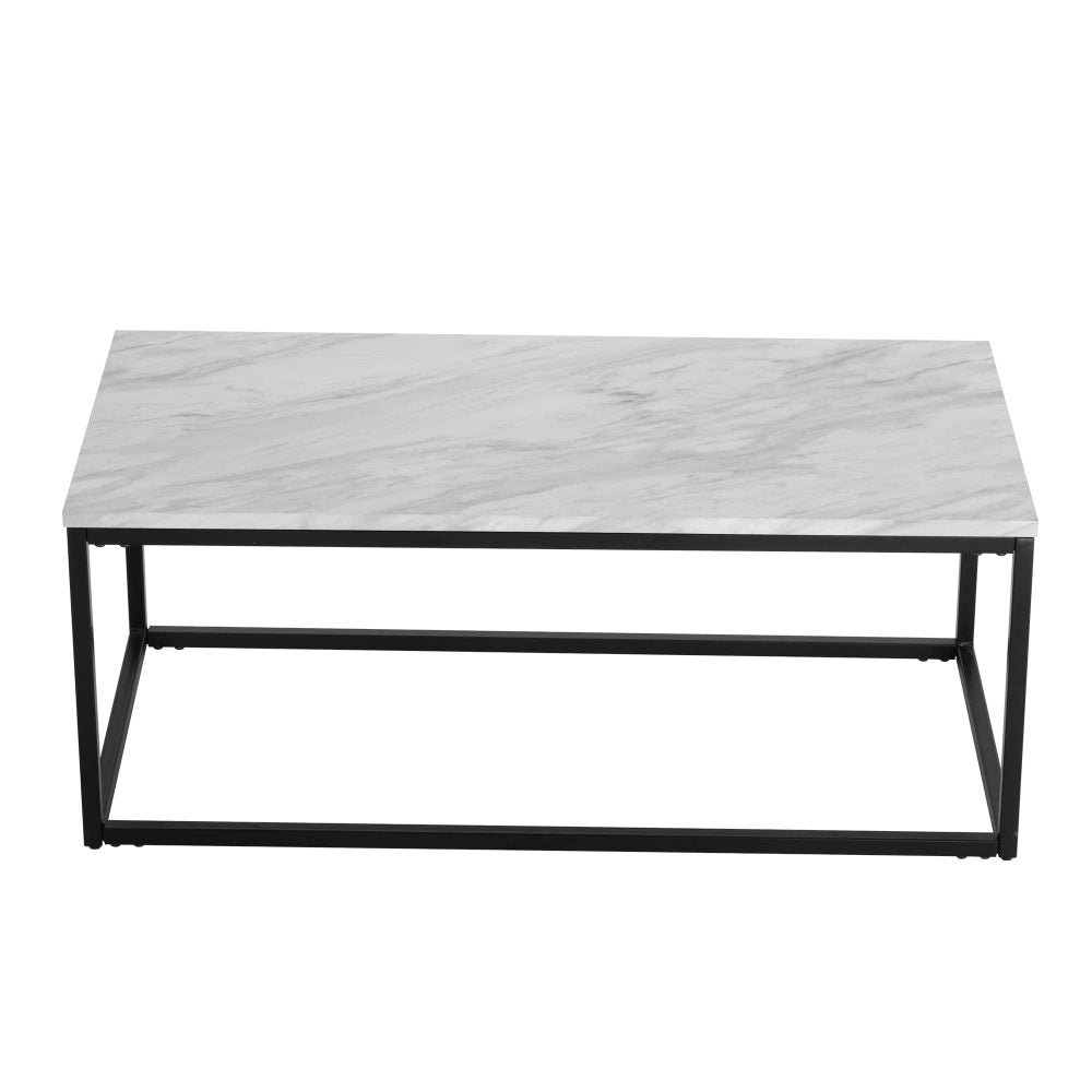Industrial Style Marble Effect Rectangular Coffee Table - Furniture > Living Room > Coffee Tables