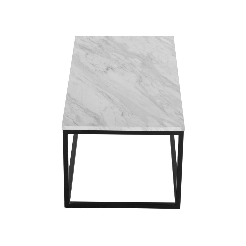 Industrial Style Marble Effect Rectangular Coffee Table - Furniture > Living Room > Coffee Tables