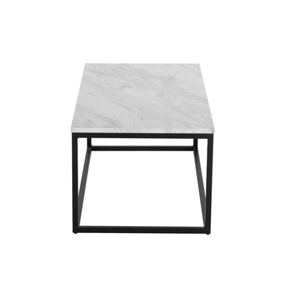 Industrial Style Marble Effect Rectangular Coffee Table - Furniture > Living Room > Coffee Tables