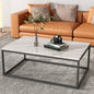 Industrial Style Marble Effect Rectangular Coffee Table - Furniture > Living Room > Coffee Tables