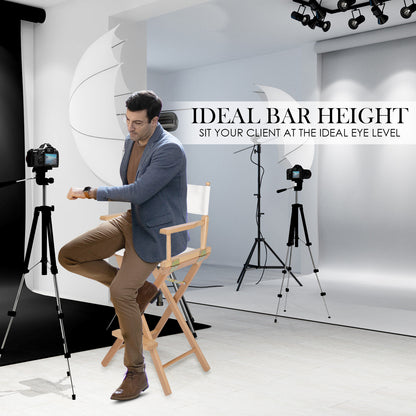 Director Movie Folding Tall Chair 76cm Beech WOOD HUMOR - Furniture > Bar Stools & Chairs > Table & Bar Stools
