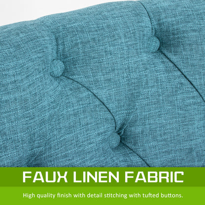 2X French Provincial Dining Chair Oak Leg AMOUR BLUE - Furniture > Dining > Kitchen & Dining Chairs