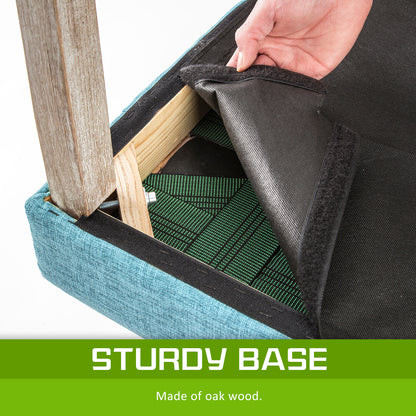 2X French Provincial Dining Chair Oak Leg AMOUR BLUE - Furniture > Dining > Kitchen & Dining Chairs