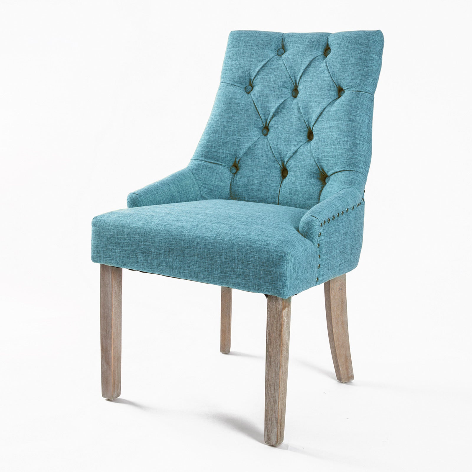 French Provincial Dining Chair Oak Leg AMOUR BLUE - Furniture > Dining > Kitchen & Dining Chairs