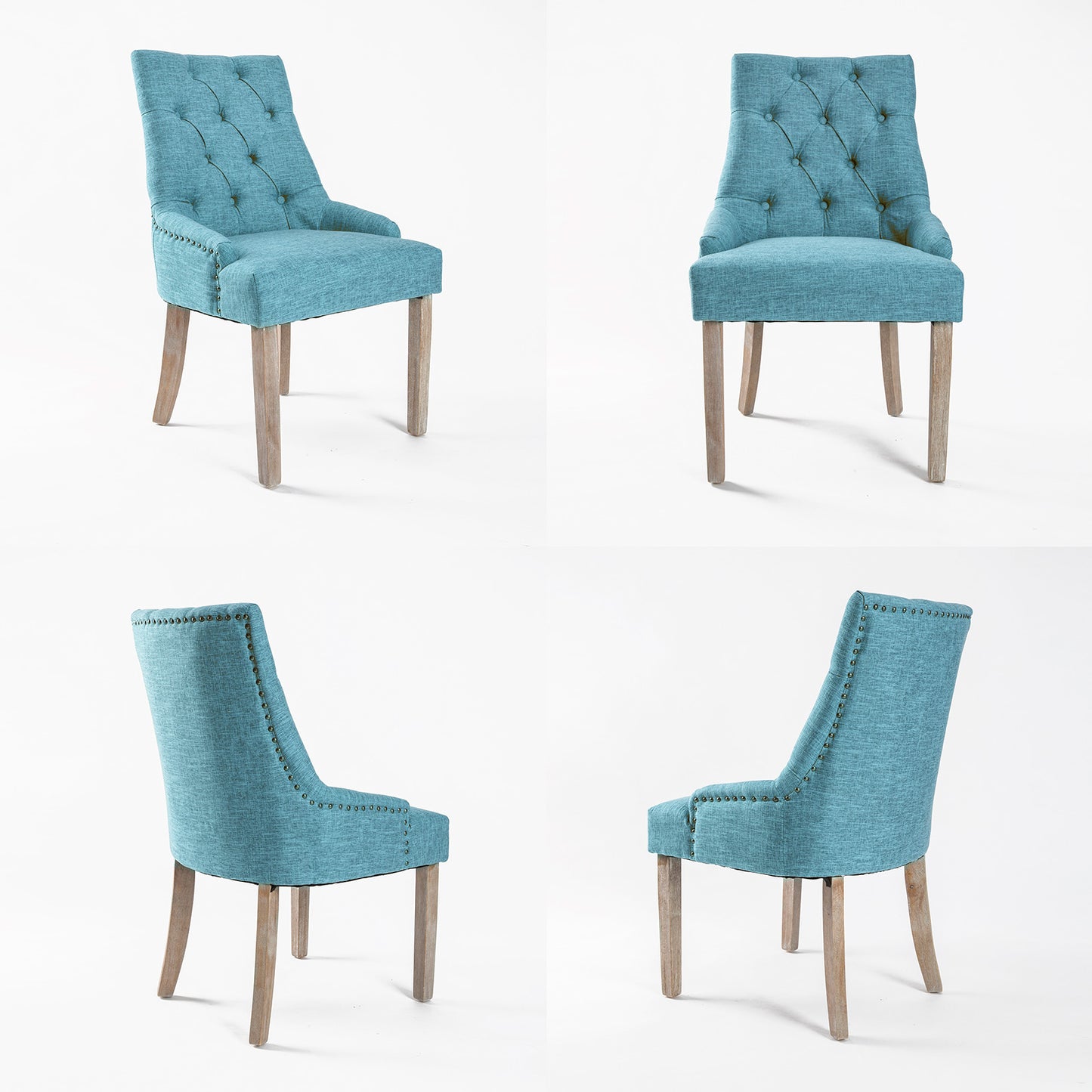 French Provincial Dining Chair Oak Leg AMOUR BLUE - Furniture > Dining > Kitchen & Dining Chairs