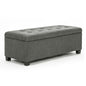 Storage Ottoman Stool 102cm Fabric DARK GREY Furniture > Living Room > Ottomans & Footstools