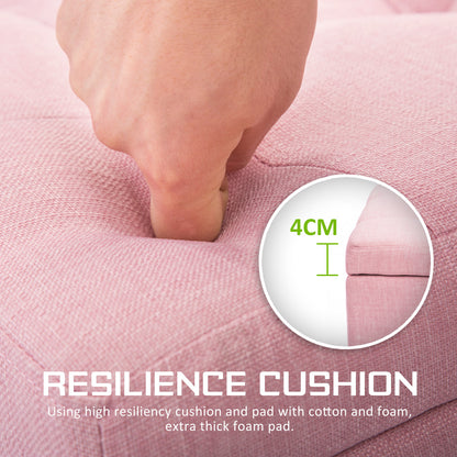 Storage Ottoman Stool 102cm Fabric PINK Furniture > Living Room > Ottomans & Footstools
